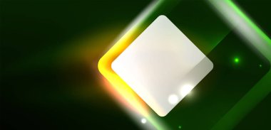 Neon parıldayan tekno çizgiler ve oklar, yüksek teknolojili soyut arkaplan şablonu