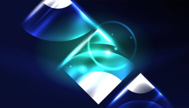 Soyut arka plan tekno neon parlayan daire şekilleri ve ışık efektli yuvarlak elemetler. Duvar kağıdı, afiş, arkaplan, iniş sayfası, duvar resimleri, davetiyeler, posterler için yüksek teknoloji tasarımı