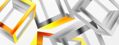 3 boyutlu küp vektör geometrik arkaplanı şekillendirir. Duvar kağıdı, afiş, arkaplan veya iniş için moda tekno iş şablonu