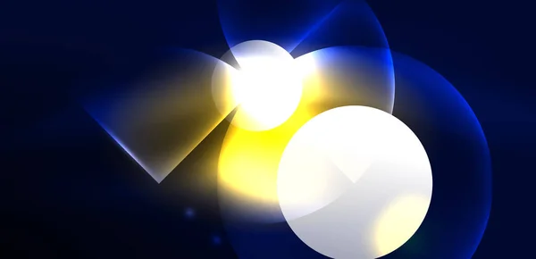 Νέον Φως Λαμπερό Κύκλους Διάνυσμα Αφηρημένο Φόντο — Διανυσματικό Αρχείο
