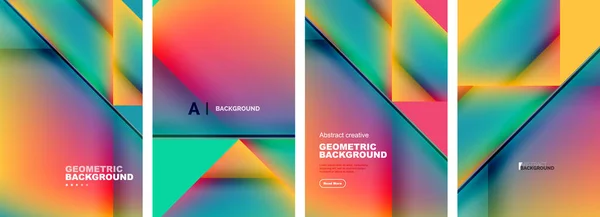 Ensemble Fonds Abstraits Chevauchement Triangles Avec Conception Gradients Fluides Collection — Image vectorielle