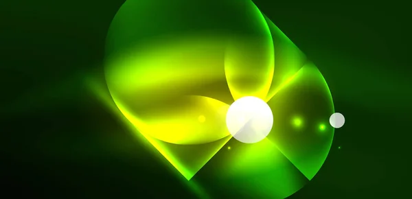 선명하게 빛나는 네온의 배경에는 원소와 이그려져 있습니다 Techno Futuristic Vector — 스톡 벡터