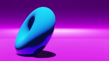 Glossy shiny torus metallic abstract 3d shape seamless motion graphics background