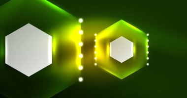 Soyut arkaplan neon altıgen vektör çizimi