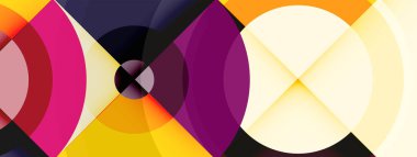 Gölgeler ile çevreler küçük geometrik bileşim soyut arkaplan