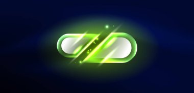 Soyut arkaplan parlayan neon ışıklı geometrik şekiller. Duvar kağıdı, bayrak, arkaplan, kart, kitap illüstrasyonu, iniş sayfası için uzay kozmik ya da sihirli enerji vektör duvar kağıdı