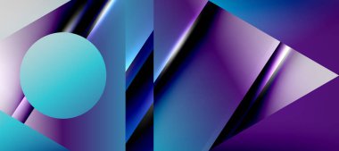 Trendy minimal geometric composition abstract background. Shadow lines and lights on glossy triangles backdrop. Vector Illustration For Wallpaper, Banner, Background, Card, Book Illustration