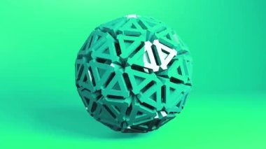 Abstract rotation ball or sphere backdrop - futuristic techno motion graphics background. Seamless 3d looping video animation