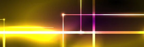 Zářivá Neonová Světla Temná Abstraktní Pozadí Rozmazanou Magickou Světelnou Křivkami — Stockový vektor