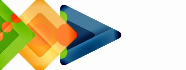 トレンド最小限の幾何学的抽象的な背景 三角形 正方形 円の明るい色の背景 ベクトルイラスト壁紙 バナー カード ブックイラスト ランディングページ — ストックベクタ
