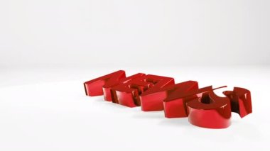 Beyaz animasyon hareketinin grafik arkaplanı hakkında 3D metin haberleri