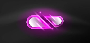 Soyut arkaplan parlayan neon ışıklı geometrik şekiller. Duvar kağıdı, bayrak, arkaplan, kart, kitap illüstrasyonu, iniş sayfası için uzay kozmik ya da sihirli enerji vektör duvar kağıdı