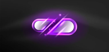 Soyut arkaplan parlayan neon ışıklı geometrik şekiller. Duvar kağıdı, bayrak, arkaplan, kart, kitap illüstrasyonu, iniş sayfası için uzay kozmik ya da sihirli enerji vektör duvar kağıdı