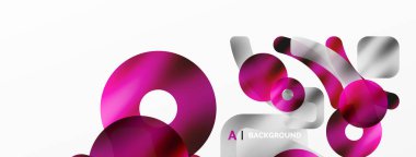 Metalik parlak geometrik yüzeyler, yuvarlak şekiller ve daireler. Duvar kağıdı, afiş, arkaplan, kart, kitap illüstrasyonu, iniş sayfası için dijital ağ geleceksel şablonu