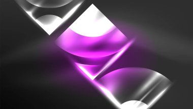 Soyut arka plan tekno neon parlayan daire şekilleri ve ışık efektli yuvarlak elemetler. Duvar kağıdı, afiş, arkaplan, iniş sayfası, duvar resimleri, davetiyeler, posterler için yüksek teknoloji tasarımı