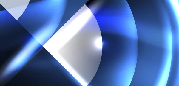 Неоновые Круглые Формы Линии Элементы Треугольника Tech Дизайн Обоев Баннер — стоковый вектор