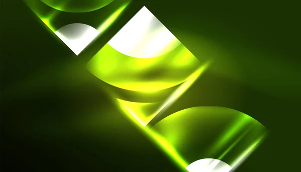 抽象的背景ベクトルネオン輝く幾何学的要素 バナー ランディングページ 壁アート 招待状 プリント ポスターのハイテクデザイン — ストックベクタ