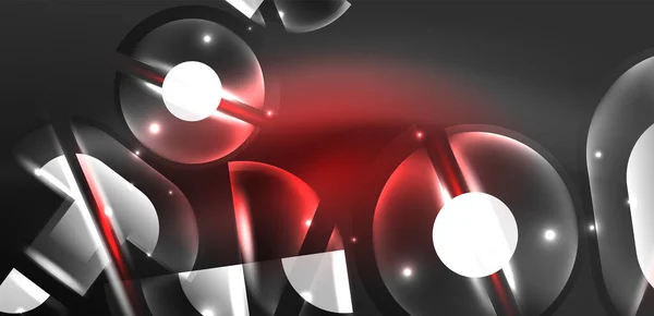 Abstract Achtergrond Gloeiende Neon Cirkels Lijnen Met Magische Lichteffecten Tech — Stockvector