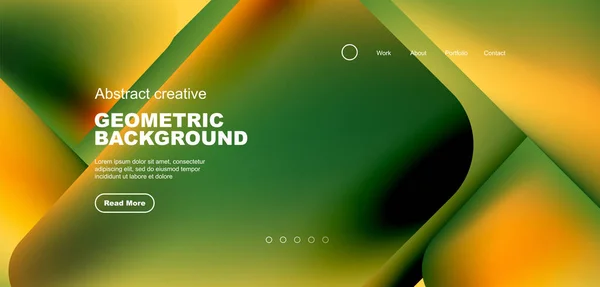 Fond Géométrique Page Renvoi Couleurs Fluides Formes Simples Composition Abstraite — Image vectorielle