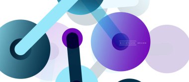 Çizgi noktaları geometrik soyut arkaplan bağlantıları. Çizgilerle birbirine bağlı çemberler. Duvar kağıdı, afiş, arkaplan veya iniş için moda tekno iş şablonu