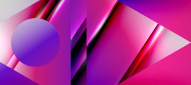 Trendy minimal geometric composition abstract background. Shadow lines and lights on glossy triangles backdrop. Vector Illustration For Wallpaper, Banner, Background, Card, Book Illustration