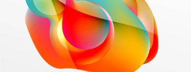 Fluid abstract background, round shapes and circle flowing design for wallpaper, banner, background or landing