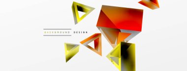 Triangle abstract background. 3d vector basic shape technology or business concept composition. Trendy techno business template for wallpaper, banner, background or landing