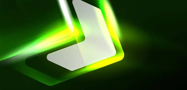 Neon Gloeiende Techno Lijnen Pijlen Tech Futuristische Abstracte Achtergrond Template — Stockvector