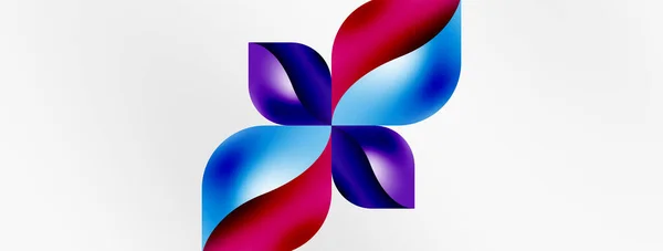 Vector Abstract Geometric Background Techno Flower Petals Concept Wallpaper Texture — Stock Vector
