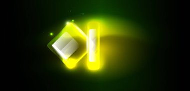 Neon parıldayan tekno çizgiler ve oklar, yüksek teknolojili soyut arkaplan şablonu