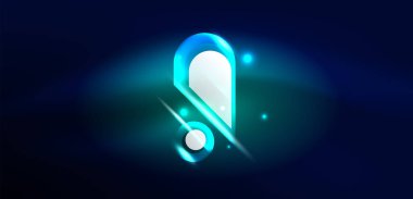 Soyut arkaplan parlayan neon ışıklı geometrik şekiller. Duvar kağıdı, bayrak, arkaplan, kart, kitap illüstrasyonu, iniş sayfası için uzay kozmik ya da sihirli enerji vektör duvar kağıdı