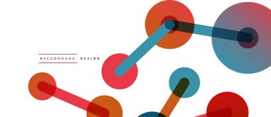 Çizgi noktaları geometrik soyut arkaplan bağlantıları. Çizgilerle birbirine bağlı çemberler. Duvar kağıdı, afiş, arkaplan veya iniş için moda tekno iş şablonu