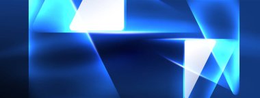 Geometrik arkaplanı hackleyen neon ışıkları, sanal gerçeklik veya yapay zeka konsepti, duvar kağıdı, pankart, sunum, arkaplan için siber punk geometrik şablon