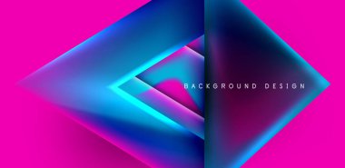 Örtüler, şablonlar, el ilanları, broşürler, afişler için üstüste binen üçgenler ve sıvı gradyanlarla soyut fırın
