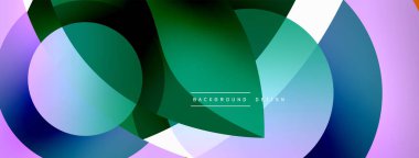 Yaratıcı geometrik duvar kağıdı. Asgari soyut arkaplan. Duvar kağıdı arkaplanı veya iniş sayfası için daire dalga ve yuvarlak şekiller kompozisyon vektör çizimi