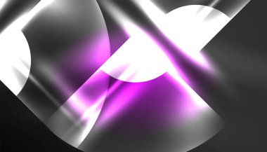 Soyut arka plan tekno neon parlayan daire şekilleri ve ışık efektli yuvarlak elemetler. Duvar kağıdı, afiş, arkaplan, iniş sayfası, duvar resimleri, davetiyeler, posterler için yüksek teknoloji tasarımı