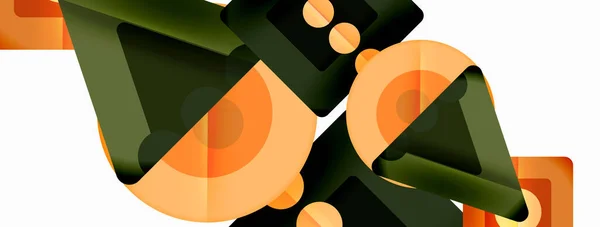 Fond Abstrait Géométrique Minimal Mode Triangles Carrés Cercles Couleurs Vives — Image vectorielle