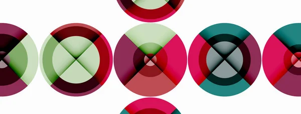 Cirkels Met Schaduwen Trendy Minimale Geometrische Samenstelling Abstracte Achtergrond — Stockvector