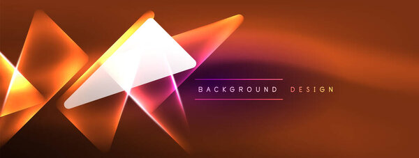 Яркий геометрический неоновый сияющий фон. Смелый и смелый набор осколков, подкладок, цветов и блеска, перфект для футуристических современных дизайнов, презентаций hi-tech, технологических веб-страниц