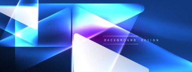 Geometrik arkaplanı hackleyen neon ışıkları, sanal gerçeklik veya yapay zeka konsepti, duvar kağıdı, pankart, sunum, arkaplan için siber punk geometrik şablon