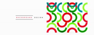 Değişik tonlara ve renklere sahip canlı ve göz alıcı bir tasarıma sahip renkli çemberler girdap ve dinamik bir etki yaratıyor.