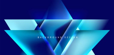 Örtüler, şablonlar, el ilanları, broşürler, afişler için üstüste binen üçgenler ve sıvı gradyanlarla soyut fırın