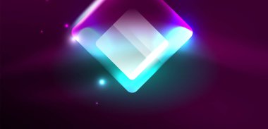 Neon parıldayan tekno çizgiler ve oklar, yüksek teknolojili soyut arkaplan şablonu