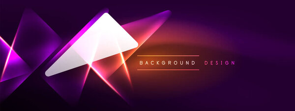 Неоновые огни взлома геометрического фона, виртуальной реальности или искусственного интеллекта концепции, киберпанк геометрический шаблон для обоев, баннер, презентация, фон