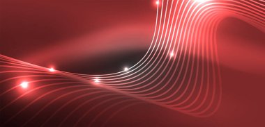 Soyut arkaplan neon dalgası. Duvar kağıdı, afiş, arkaplan, iniş sayfası, duvar resimleri, davetiyeler, posterler için yüksek teknoloji tasarımı