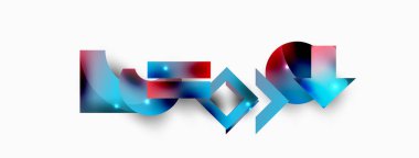 Dinamik bileşim, parlak geometrik şekiller soyut arkaplan. Duvar kağıdı, afiş, arkaplan veya iniş için moda tekno iş şablonu