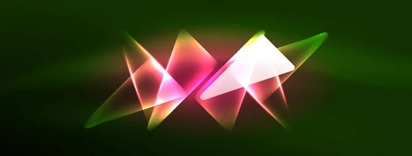 Vibrant Geometric Neon Shiny Line Background Bold Stunning Display Shapes — 스톡 벡터