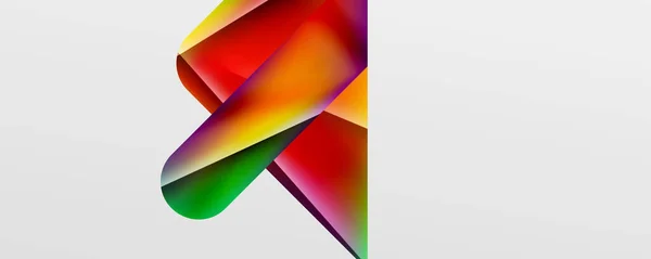 Triangle Fluid Color Gradient Abstract Background Vector Illustration Wallpaper Banner - Stok Vektor