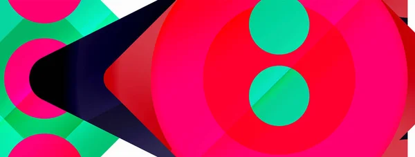 バナー カード 本のイラスト 着陸ページのための三角形と円の抽象的な背景 — ストックベクタ