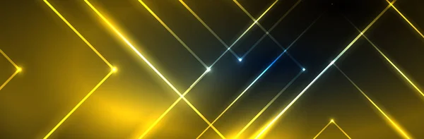 ネオン輝く流体波線 魔法のエネルギー空間光の概念 バナー リーフレット カタログ カバー チラシのベクトルイラスト — ストックベクタ